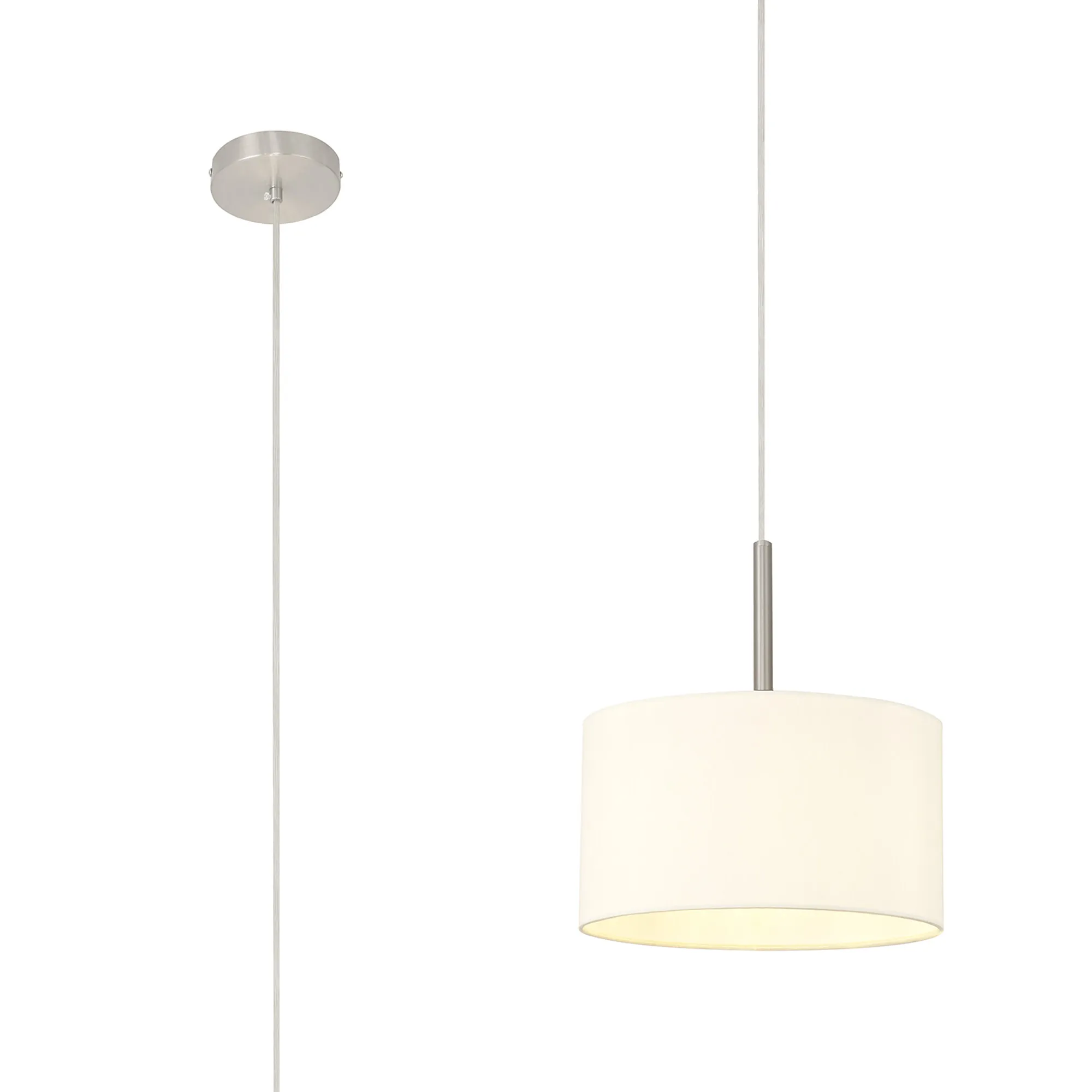 Baymont 30cm Pendant 1 Light Satin Nickel; Ivory Pearl